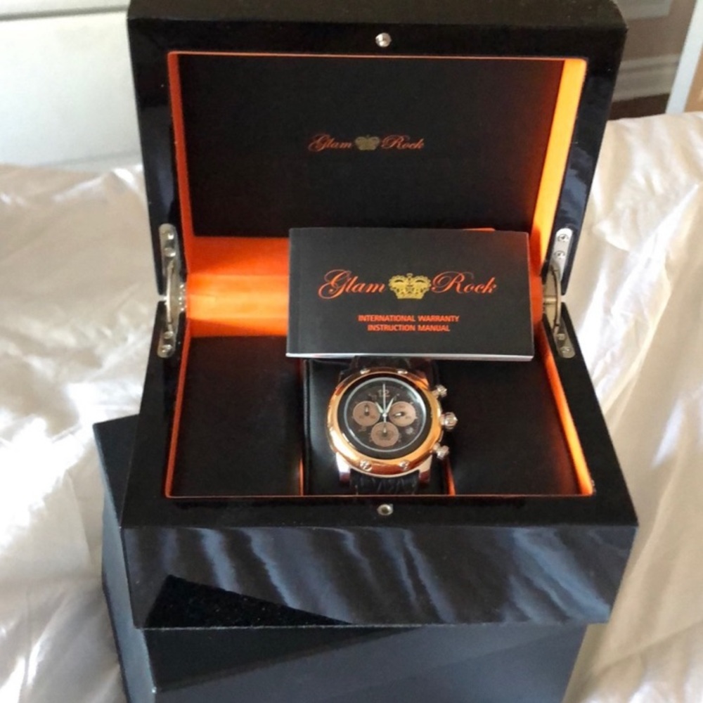 Glam rock rosegold and black watch